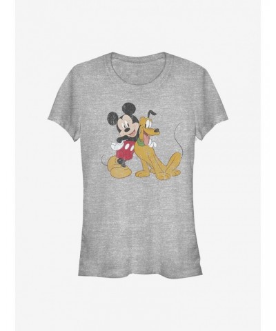 Disney Mickey Mouse Mickey And Pluto Girls T-Shirt $7.57 T-Shirts