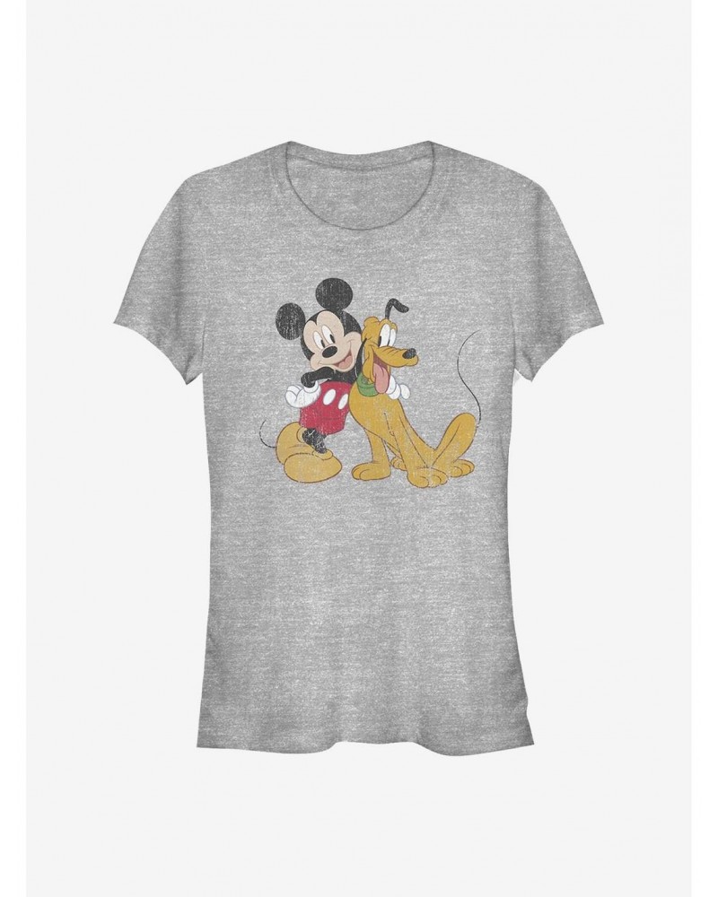 Disney Mickey Mouse Mickey And Pluto Girls T-Shirt $7.57 T-Shirts