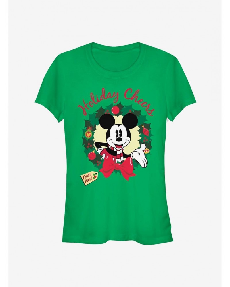 Disney Mickey Mouse Holiday Cheers From Aunt Classic Girls T-Shirt $9.56 T-Shirts