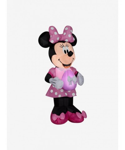 Disney Minnie Mouse Easter Minnie Mouse In Pink Polka Dot Dress With Egg Airblown $22.01 Merchandises