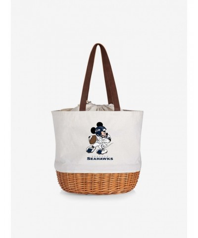 Disney Mickey Mouse NFL Seattle Seahawks Canvas Willow Basket Tote $29.85 Totes