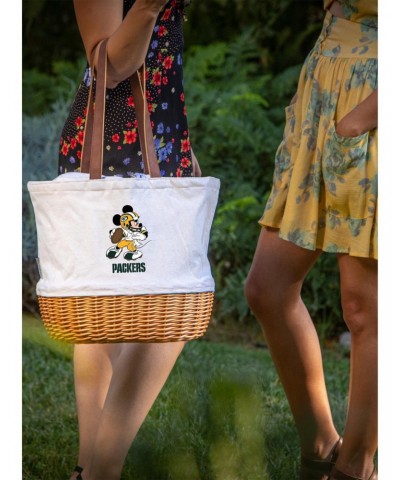 Disney Mickey Mouse NFL Green Bay Packers Canvas Willow Basket Tote $24.01 Totes