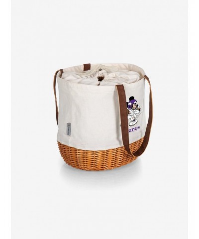 Disney Mickey Mouse NFL Minnesota Vikings Canvas Willow Basket Tote $24.66 Totes