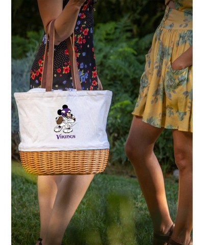 Disney Mickey Mouse NFL Minnesota Vikings Canvas Willow Basket Tote $24.66 Totes