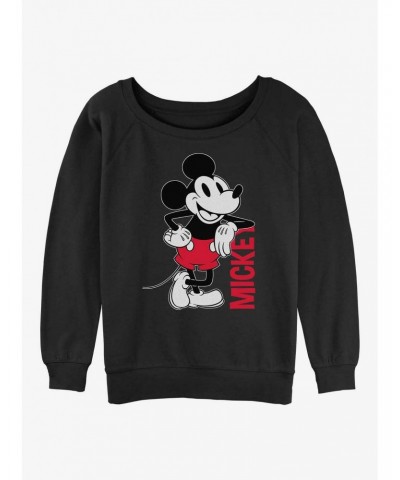 Disney Mickey Mouse Mickey Leaning Girls Slouchy Sweatshirt $11.51 Sweatshirts