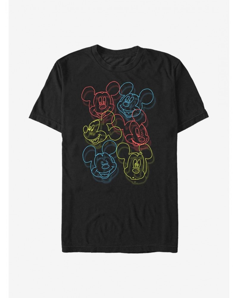 Disney Mickey Mouse Neon Heads T-Shirt $5.93 T-Shirts