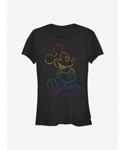 Disney Mickey Mouse Outline Rainbow Pride T-Shirt $8.76 T-Shirts