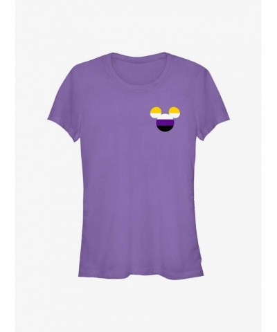 Disney Mickey Mouse Non-Binary Badge Pride T-Shirt $8.76 T-Shirts