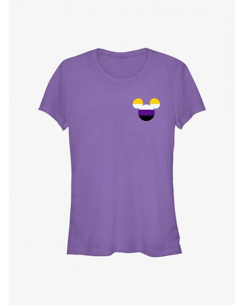 Disney Mickey Mouse Non-Binary Badge Pride T-Shirt $8.76 T-Shirts