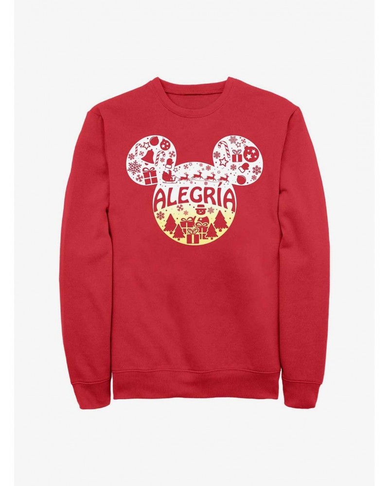 Disney Mickey Mouse Alegria Joy in Spanish Ears Sweatshirt $12.10 Sweatshirts