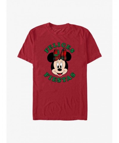 Disney Minnie Mouse Felices Fiestas Happy Holidays in Spanish T-Shirt $8.41 T-Shirts