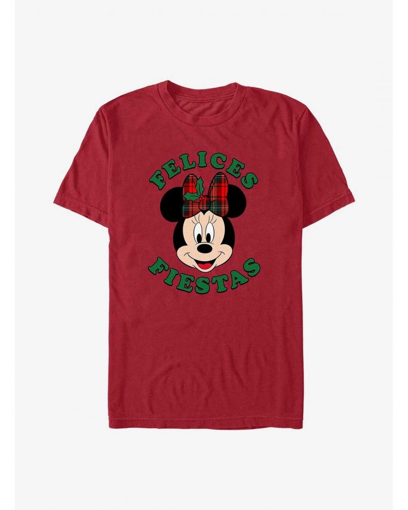 Disney Minnie Mouse Felices Fiestas Happy Holidays in Spanish T-Shirt $8.41 T-Shirts