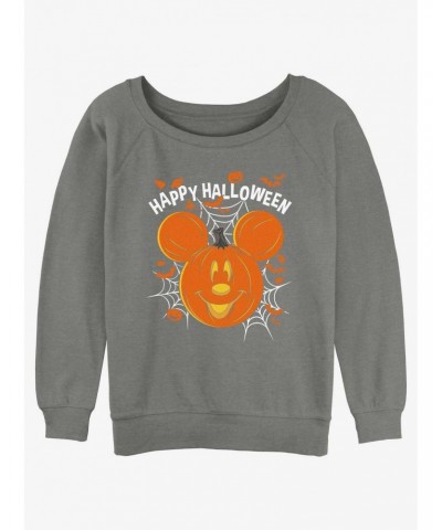 Disney Mickey Mouse Jack O' Lantern Girls Slouchy Sweatshirt $12.69 Sweatshirts