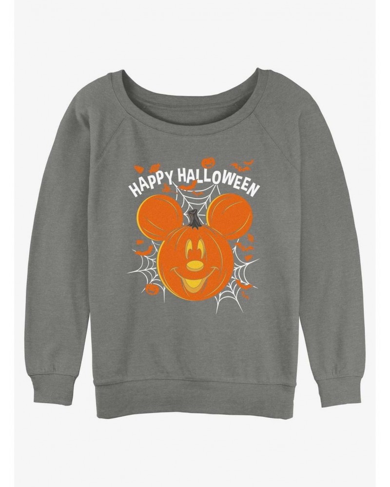 Disney Mickey Mouse Jack O' Lantern Girls Slouchy Sweatshirt $12.69 Sweatshirts