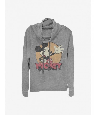 Disney Mickey Mouse Tried And True Cowlneck Long-Sleeve Girls Top $10.78 Tops