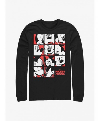 Disney Mickey Mouse Expression Grid Long-Sleeve T-Shirt $13.16 T-Shirts