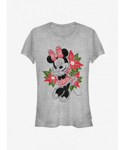 Disney Minnie Mouse Holiday Poinsettia Classic Girls T-Shirt $8.76 T-Shirts