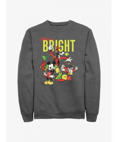 Disney Mickey Mouse Bright Christmas Mickey, Goofy, and Donald Sweatshirt $12.10 Sweatshirts