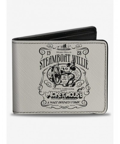 Disney100 Mickey Mouse Steamboat Willie Title Scene Bifold Wallet $9.86 Wallets