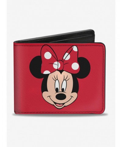 Disney Minnie Mouse Face Script Polka Dots Bi-Fold Wallet $7.37 Wallets