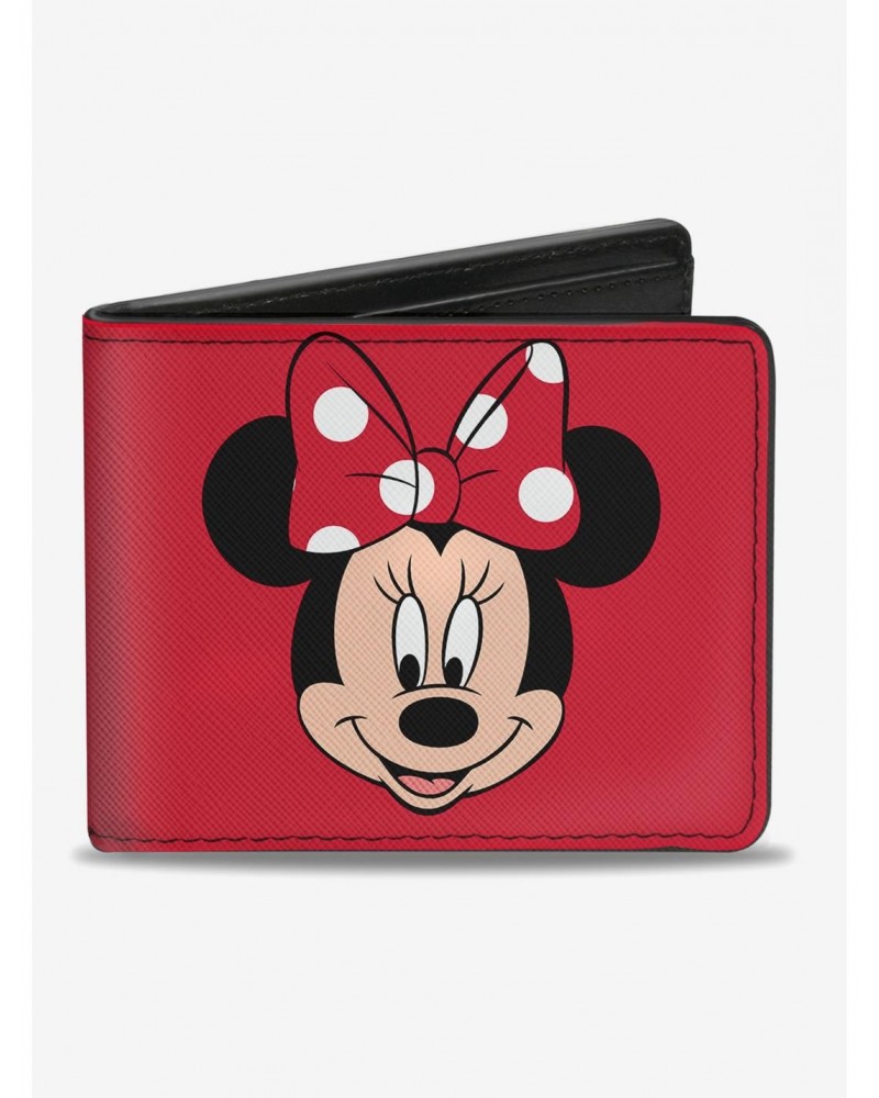 Disney Minnie Mouse Face Script Polka Dots Bi-Fold Wallet $7.37 Wallets