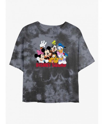 Disney Mickey Mouse Disney Squad Tie-Dye Girls Crop T-Shirt $9.48 T-Shirts