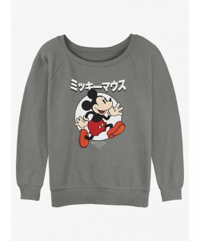 Disney Mickey Mouse Original Mouse in Japanese Girls Slouchy Sweatshirt $10.33 Sweatshirts