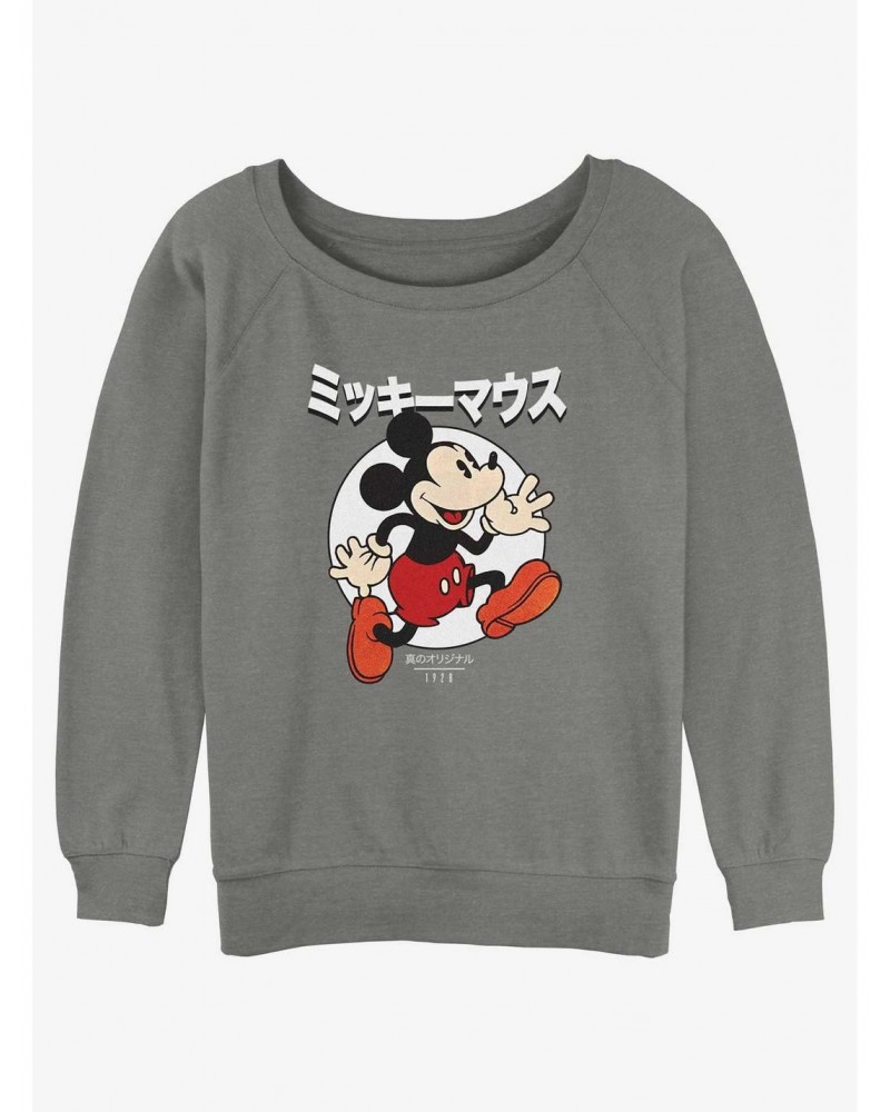 Disney Mickey Mouse Original Mouse in Japanese Girls Slouchy Sweatshirt $10.33 Sweatshirts