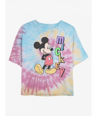 Disney Mickey Mouse Mickey Name Tie Dye Crop Girls T-Shirt $8.82 T-Shirts