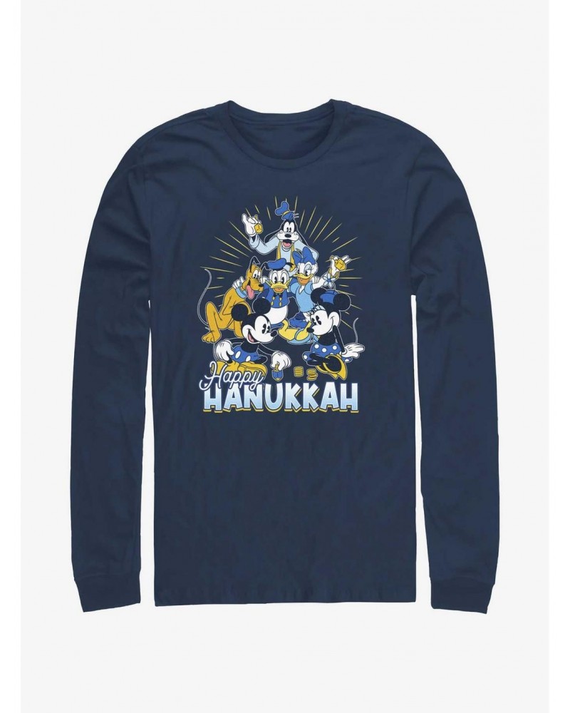 Disney Mickey Mouse Happy Hanukkah Friends Long-Sleeve T-Shirt $12.11 T-Shirts