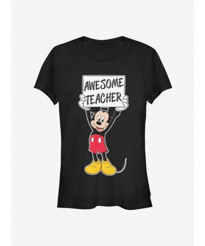 Disney Mickey Mouse Awesome Teacher Classic Girls T-Shirt $6.18 T-Shirts