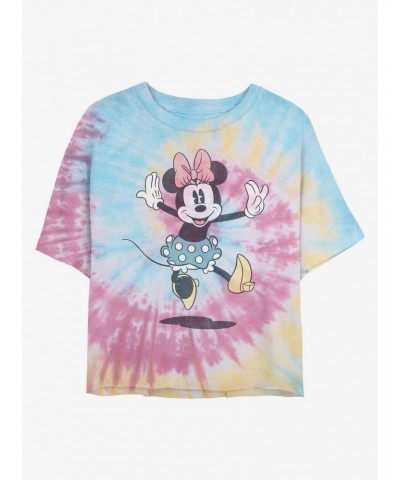 Disney Minnie Mouse Minnie Jump Tie Dye Crop Girls T-Shirt $7.10 T-Shirts
