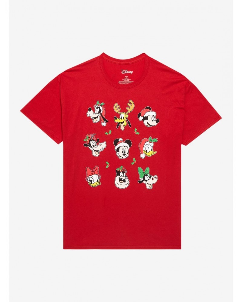 Disney Mickey Mouse And Friends Holiday Grid Boyfriend Fit Girls T-Shirt $4.44 T-Shirts