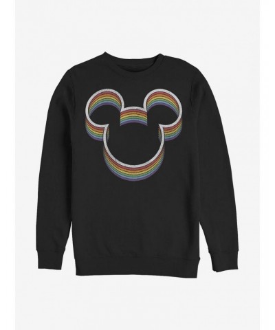 Disney Mickey Mouse Rainbow Ears Crew Sweatshirt $11.51 Sweatshirts