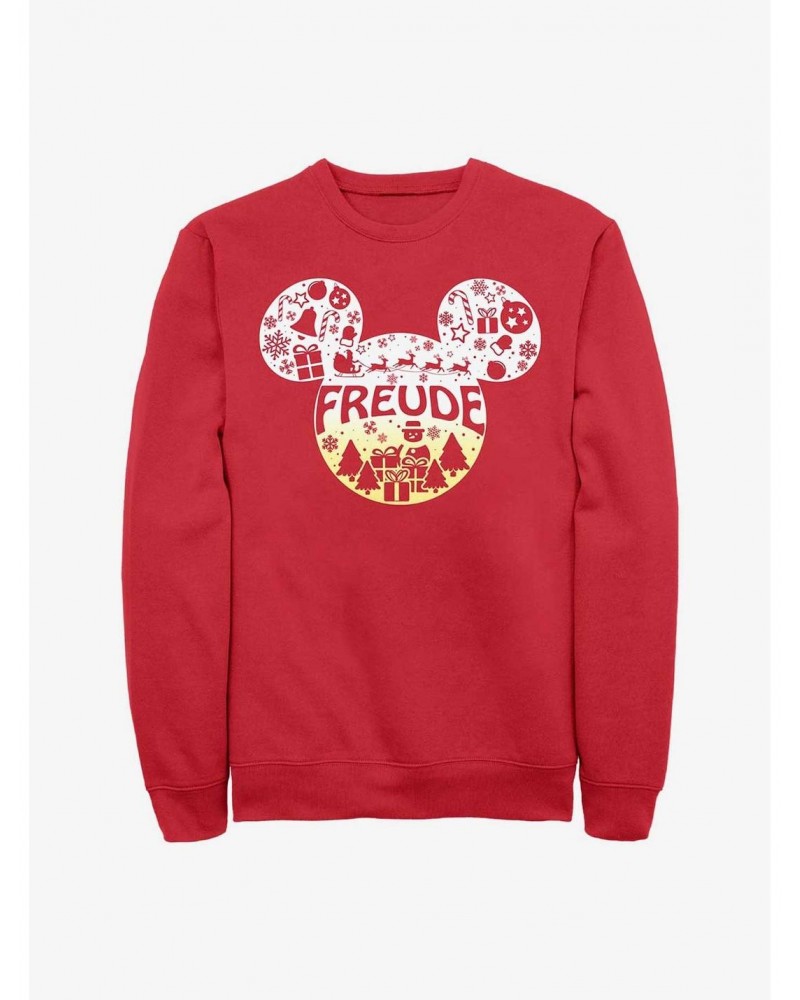 Disney Mickey Mouse Freude Joy in German Ears Sweatshirt $10.63 Sweatshirts