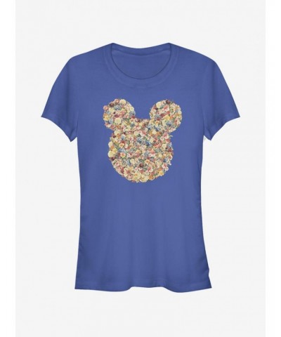 Disney Mickey Mouse Floral Mickey Head Girls T-Shirt $5.98 T-Shirts