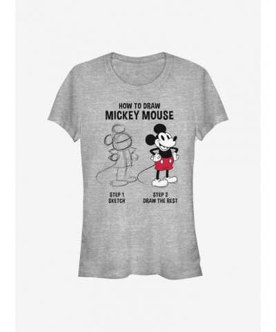 Disney Mickey Mouse Mickey Drawing Girls T-Shirt $7.37 T-Shirts