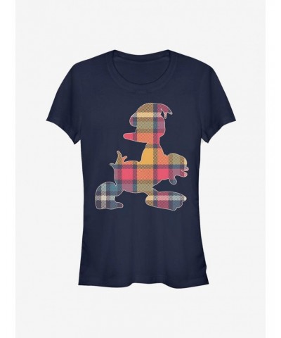 Disney Donald Duck Plaid Outline Classic Girls T-Shirt $7.17 T-Shirts
