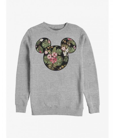 Disney Mickey Mouse Floral Mickey Crew Sweatshirt $11.81 Sweatshirts