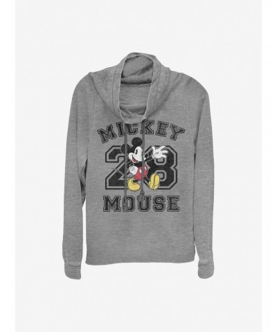 Disney Mickey Mouse Collegiate Cowlneck Long-Sleeve Girls Top $12.93 Tops