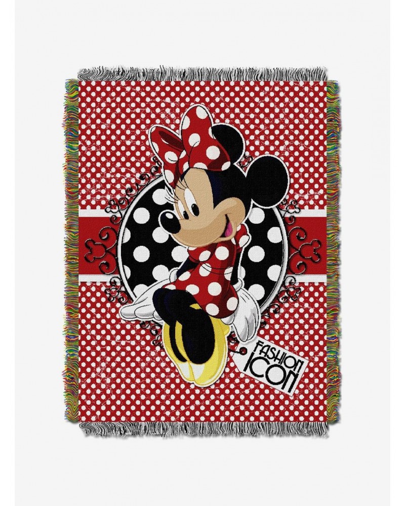 Disney Minnie Mouse Bowtique Forever Tapestry Throw $13.91 Throws