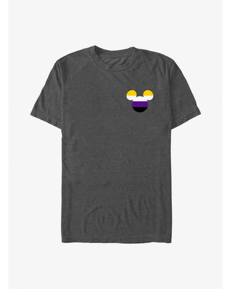 Disney Mickey Mouse Non-Binary Badge Pride T-Shirt $7.27 T-Shirts