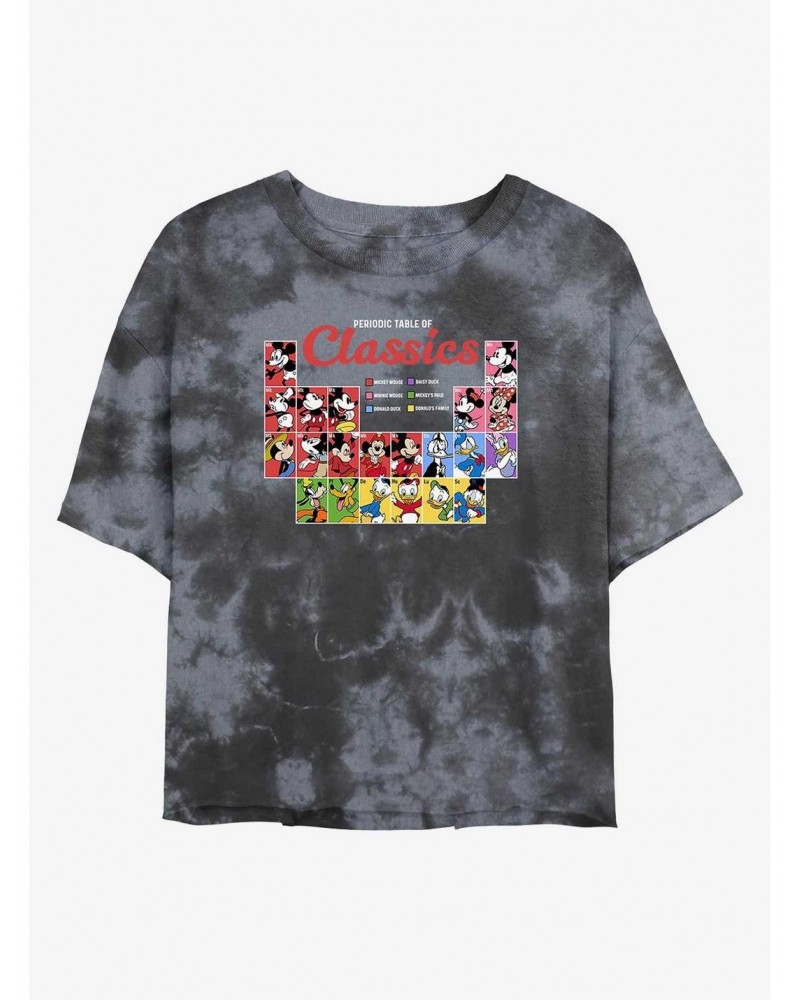 Disney Mickey Mouse Perodic Table of Classics Tie-Dye Girls Crop T-Shirt $9.71 T-Shirts