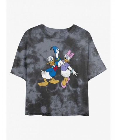 Disney Mickey Mouse Big Donald & Daisy Tie-Dye Girls Crop T-Shirt $10.87 T-Shirts