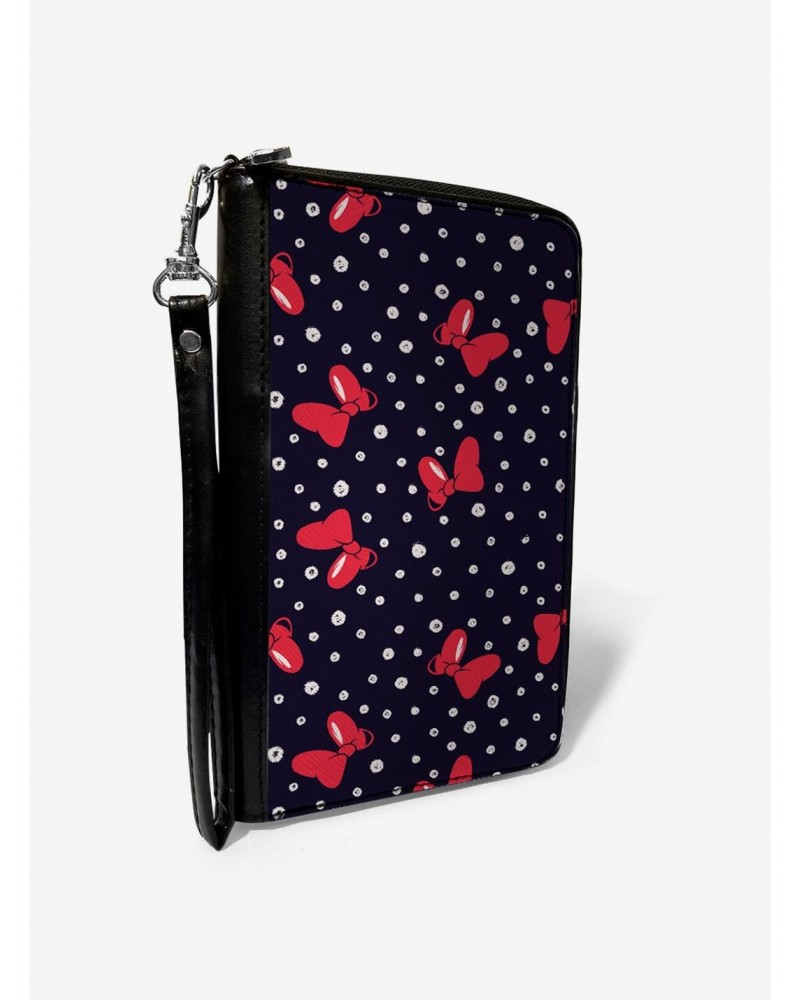 Disney Minnie Mouse Bow Polka Dot Toss Print Zip Around Wallet $17.10 Wallets