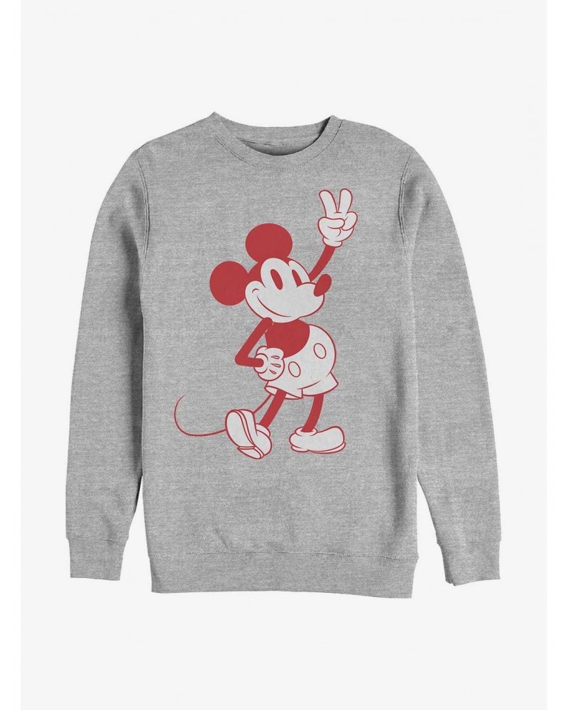 Disney Mickey Mouse Simple Mickey Outline Crew Sweatshirt $14.46 Sweatshirts