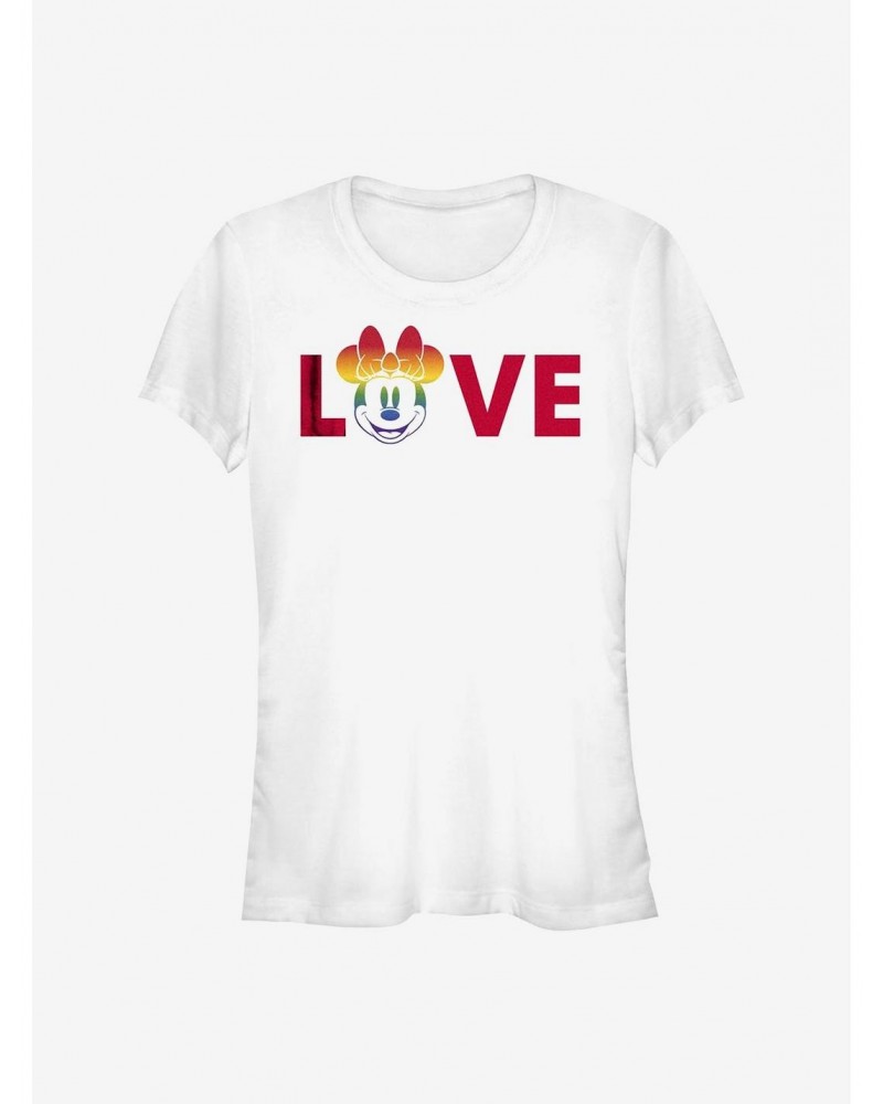 Disney Minnie Mouse Minnie Love Rainbow Pride T-Shirt $9.36 T-Shirts