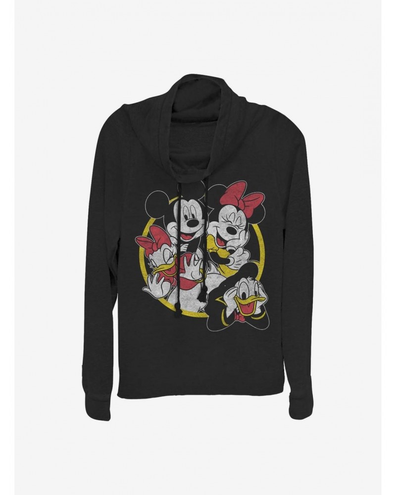 Disney Mickey Mouse And Friends The Crew Group Cowlneck Long-Sleeve Girls Top $11.49 Tops