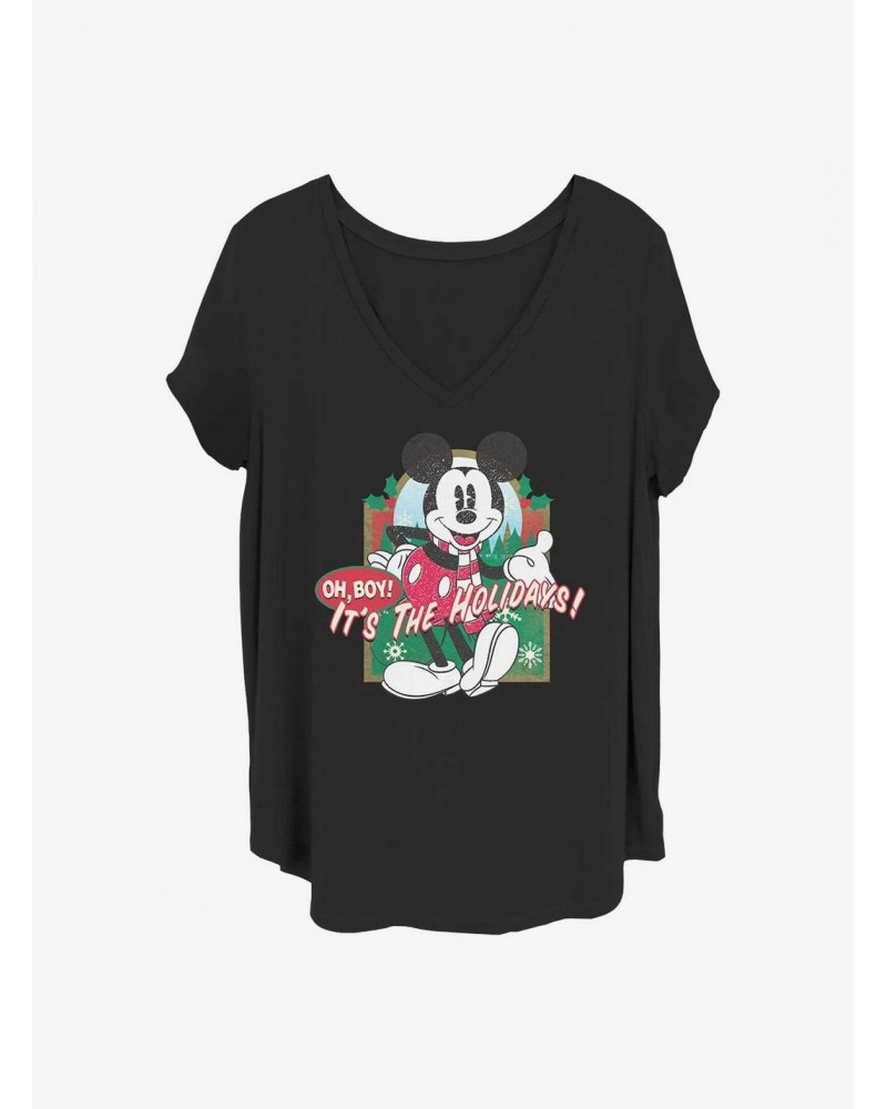 Disney Mickey Mouse Vintage Holiday Mickey Girls T-Shirt Plus Size $7.17 T-Shirts