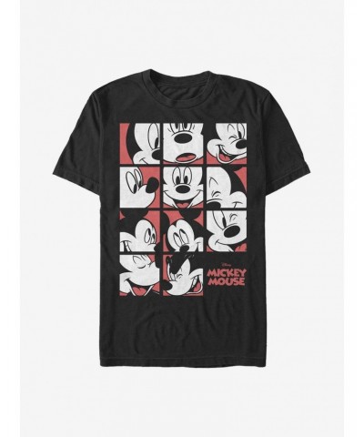 Disney Mickey Mouse Mickey Mouse Expression Grid T-Shirt $9.56 T-Shirts